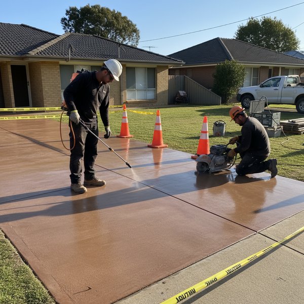 Coloured Concrete - Step 2 — Mix design and colour control (oxide, integral colour, and consistent water) in Adelaide