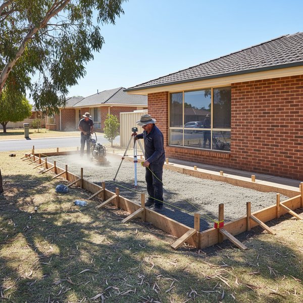 Coloured Concrete - Step 3 — Place, screed, float, edge, and joint for a clean decorative finish in Adelaide